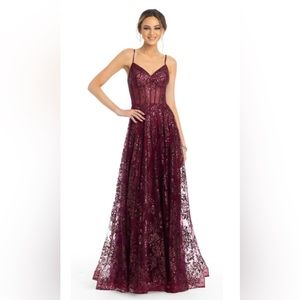 Camille La Vie, Sequin Glitter Corset Ballgown